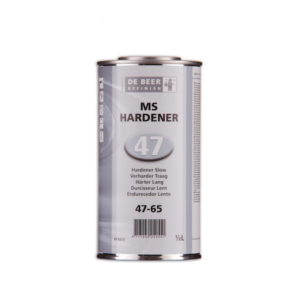Image of a tin of De Beer 47-55 MS Hardener Standard 0.5 Litre