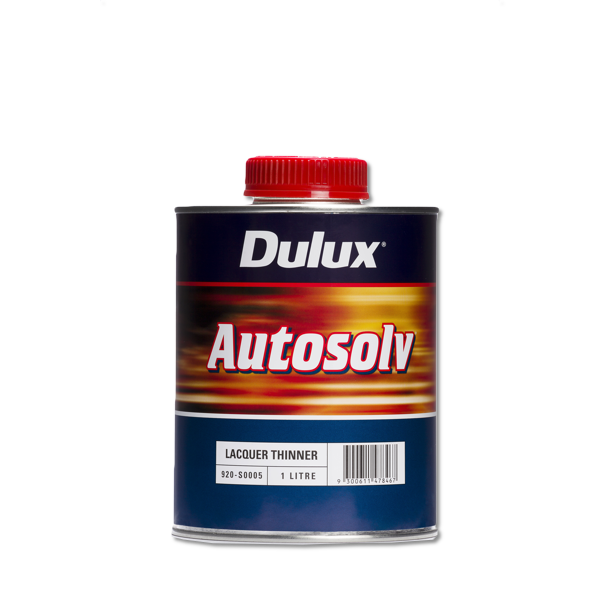Image of a tin of a Dulux Autosolv Lacquer Thinner 1 Litre