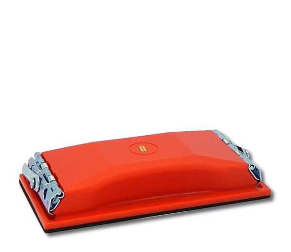 image of orange half sheet sanding block